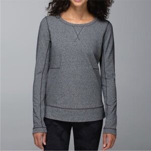 Lululemon Exhalation II Pullover Heather Gray Speckled Sweatshirt Size 6 EUC